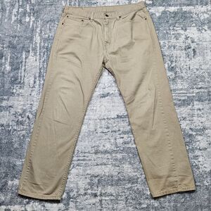 Levis 505 Jeans Mens 36x30 Beige Straight Leg 100% Cotton Denim Pants Casual
